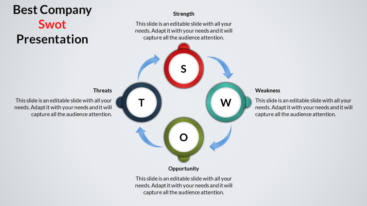 swot analysis powerpoint presentation download-company swot-4-multi color
